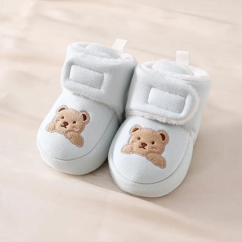 Jingqi Baby Fleece Lined Shoes 0-12M Winter Warm Non-Fall