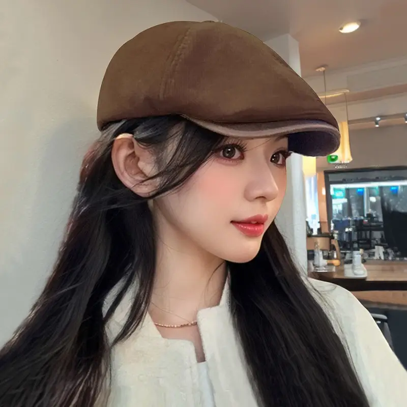 Women Retro Forward Cap 2025 Large Circumference Duckbill