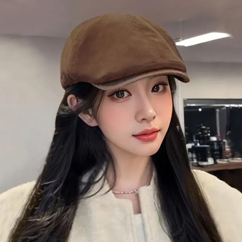 Women Retro Forward Cap 2025 Large Circumference Duckbill