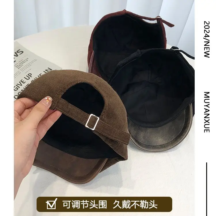 Women Retro Forward Cap 2025 Large Circumference Duckbill