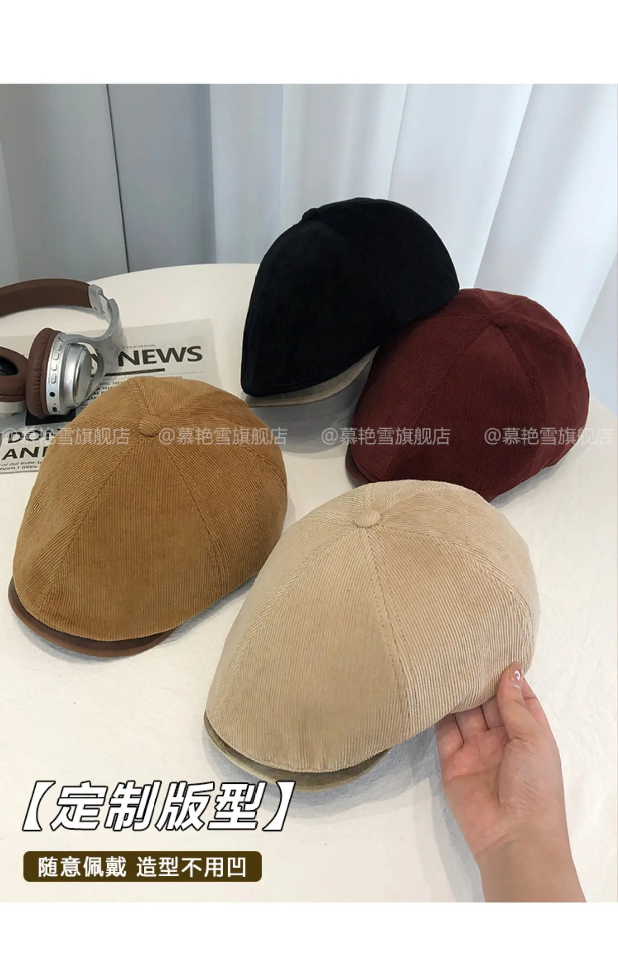 Women Retro Forward Cap 2025 Large Circumference Duckbill — feature 8