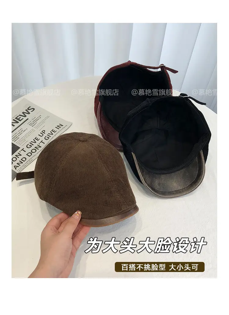 Women Retro Forward Cap 2025 Large Circumference Duckbill — feature 9