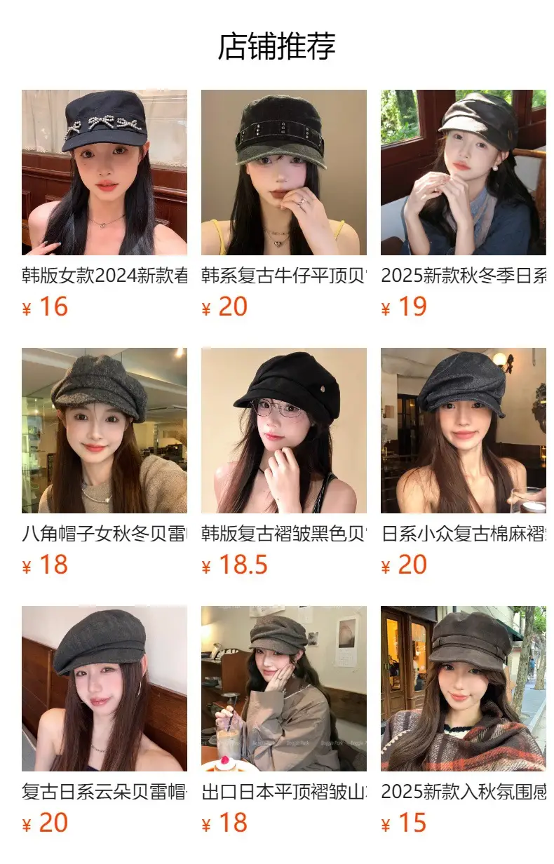 Navy Vintage Star Beret for Women Spring Summer — feature 16