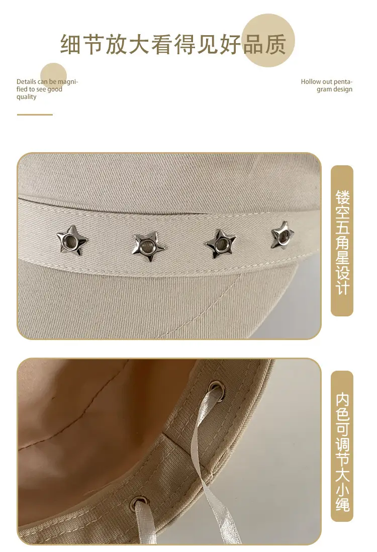 Navy Vintage Star Beret for Women Spring Summer — feature 5
