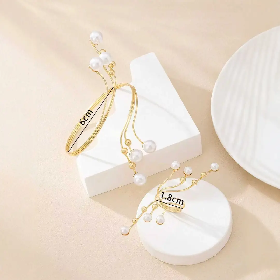 European and American Irregular Geometric Pearl Bracelets, Creative and Personalized Exaggerated Jewelry, Cross-Border Foreign Trade Popular Jewelry