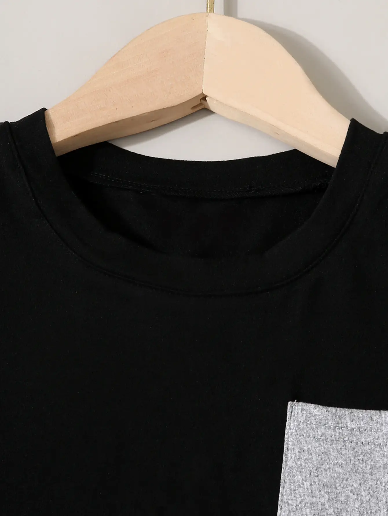 Cross-Border Boys Summer T-Shirt Shorts Set Black Grey - Image 3
