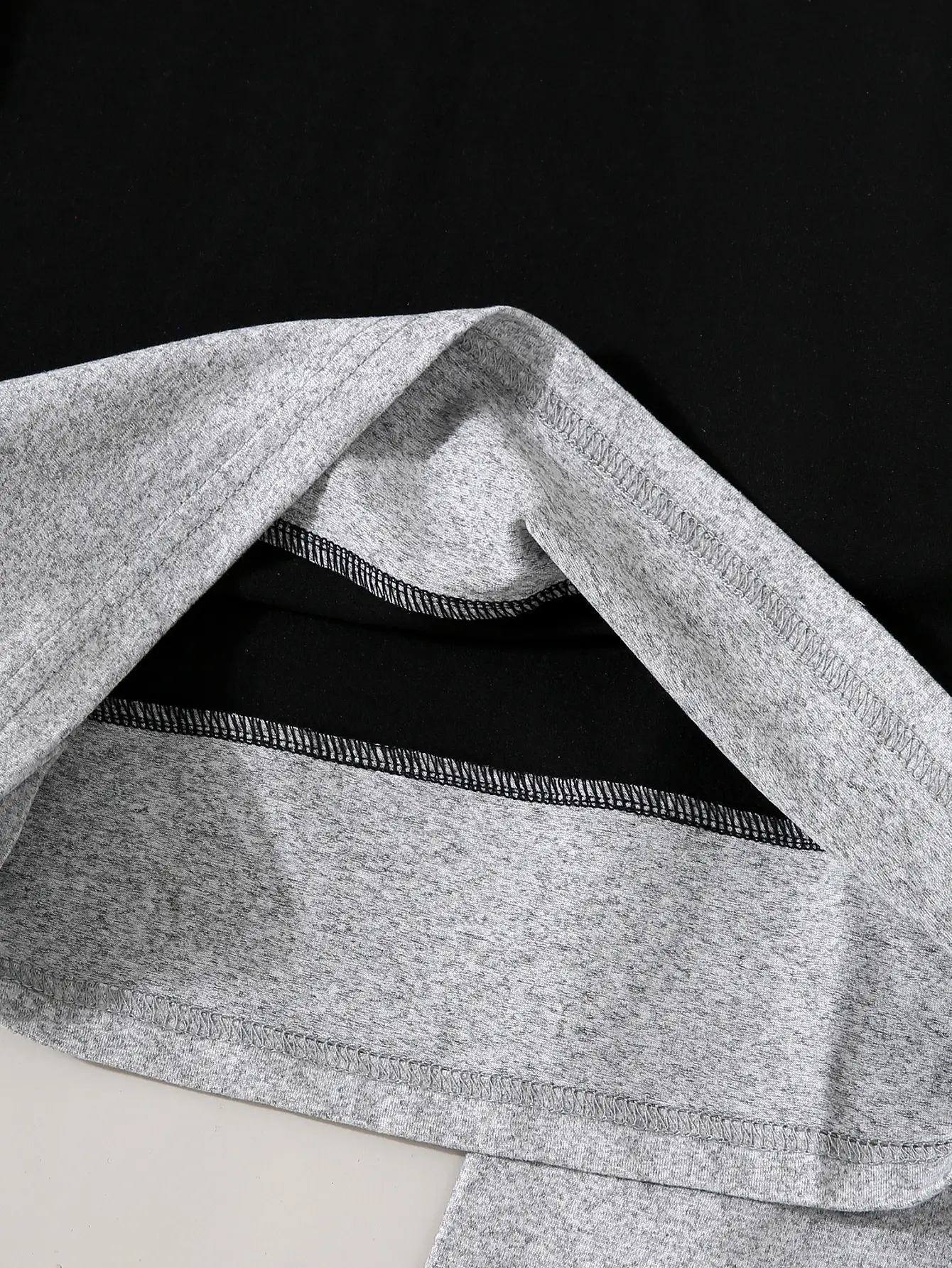 Cross-Border Boys Summer T-Shirt Shorts Set Black Grey - Image 4