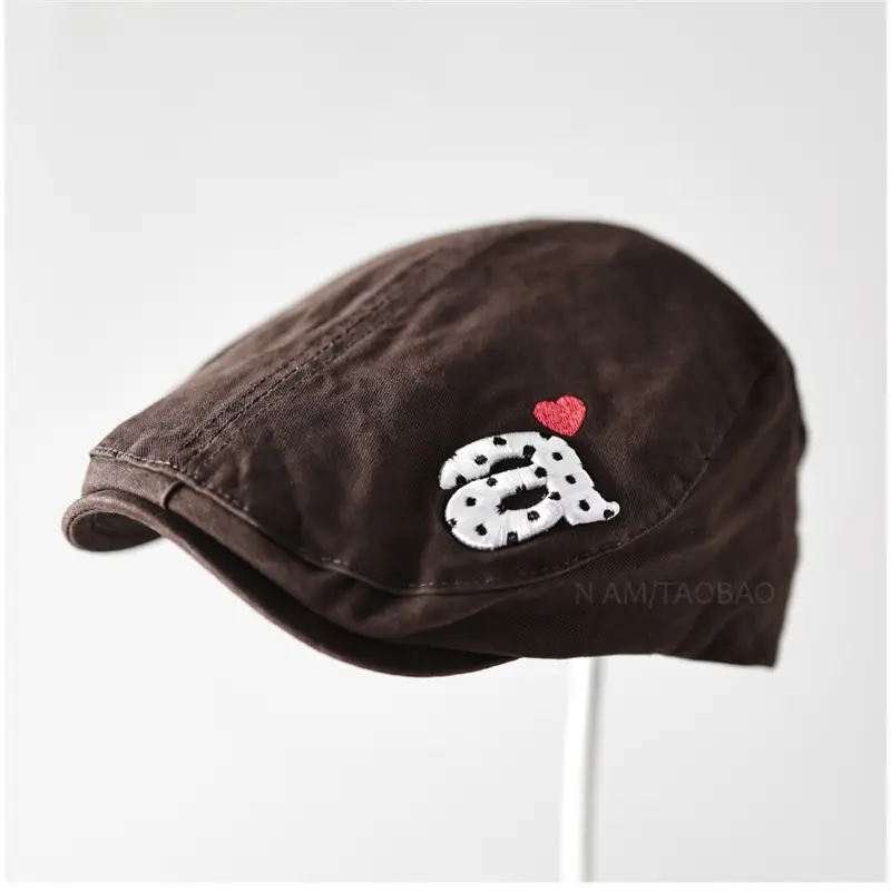 Unisex Heart Embroidered Baseball Cap Solid Navy - Image 4