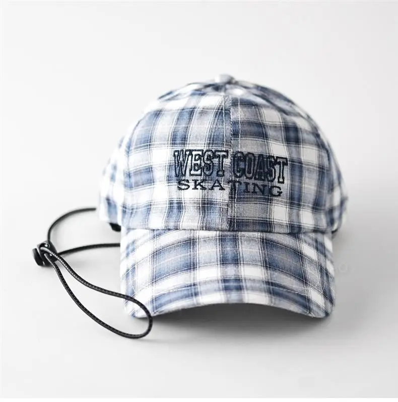 Plaid Windproof Baseball Cap with Letter Embroidery — feature 7