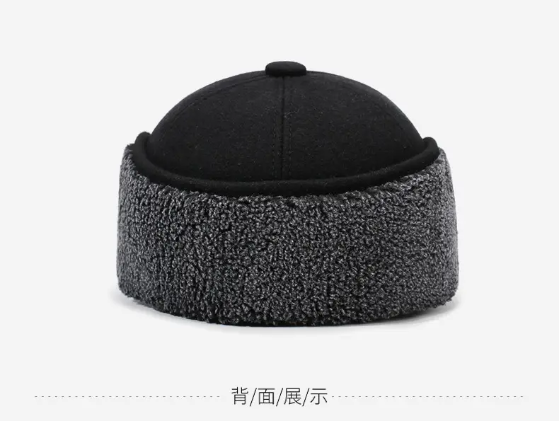 Winter Woolen Baseball Cap for Men with Cuffed Ear Protection — feature 10