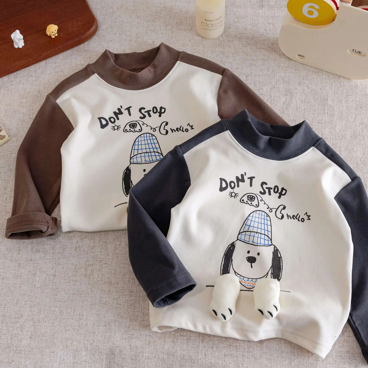 Children's 2025 Long Sleeve T-Shirt Don't Trap Colors Cartoon Bottom - Image 5