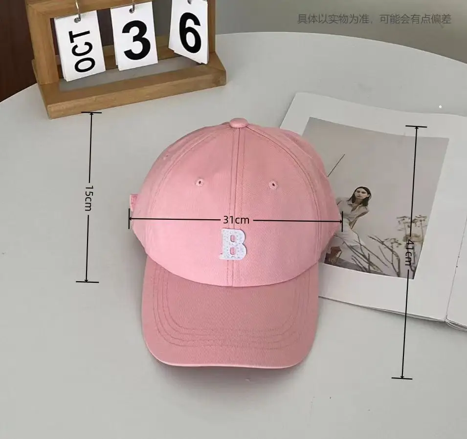 Women Black B Cap Baseball Hat Casual Wear - Image 3