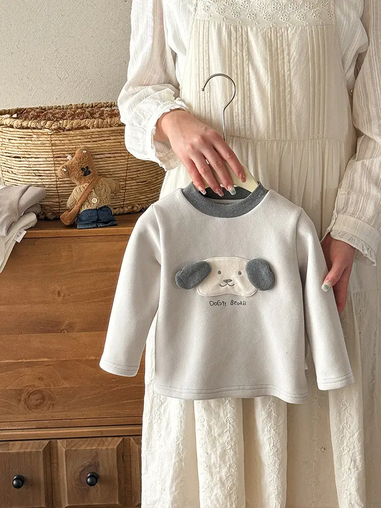 Baby Winter Cartoon Long Sleeve T-Shirt Brown - Image 5