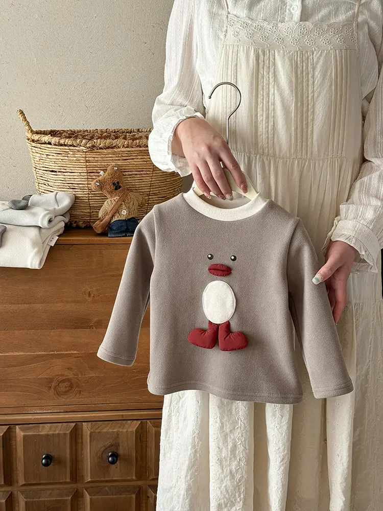 Baby Winter Cartoon Long Sleeve T-Shirt Brown - Image 7