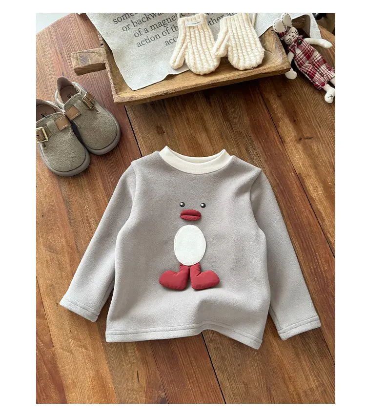 Baby Winter Cartoon Long Sleeve T-Shirt Brown — feature 11
