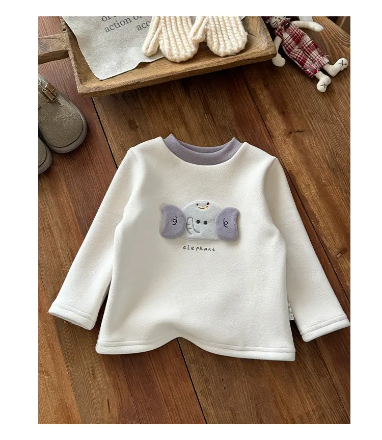 Baby Winter Cartoon Long Sleeve T-Shirt Brown — feature 13