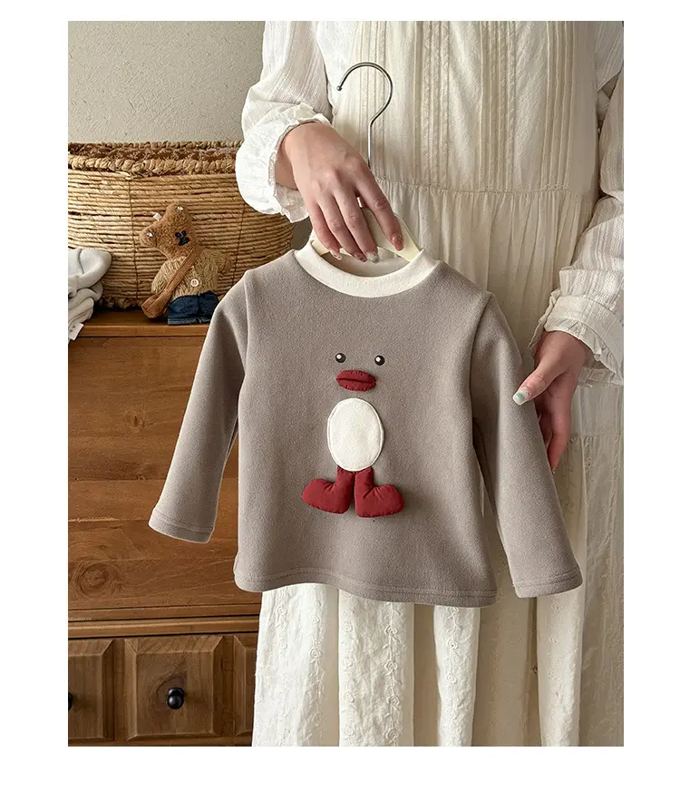 Baby Winter Cartoon Long Sleeve T-Shirt Brown — feature 15