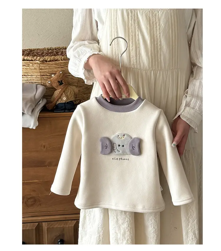 Baby Winter Cartoon Long Sleeve T-Shirt Brown — feature 17