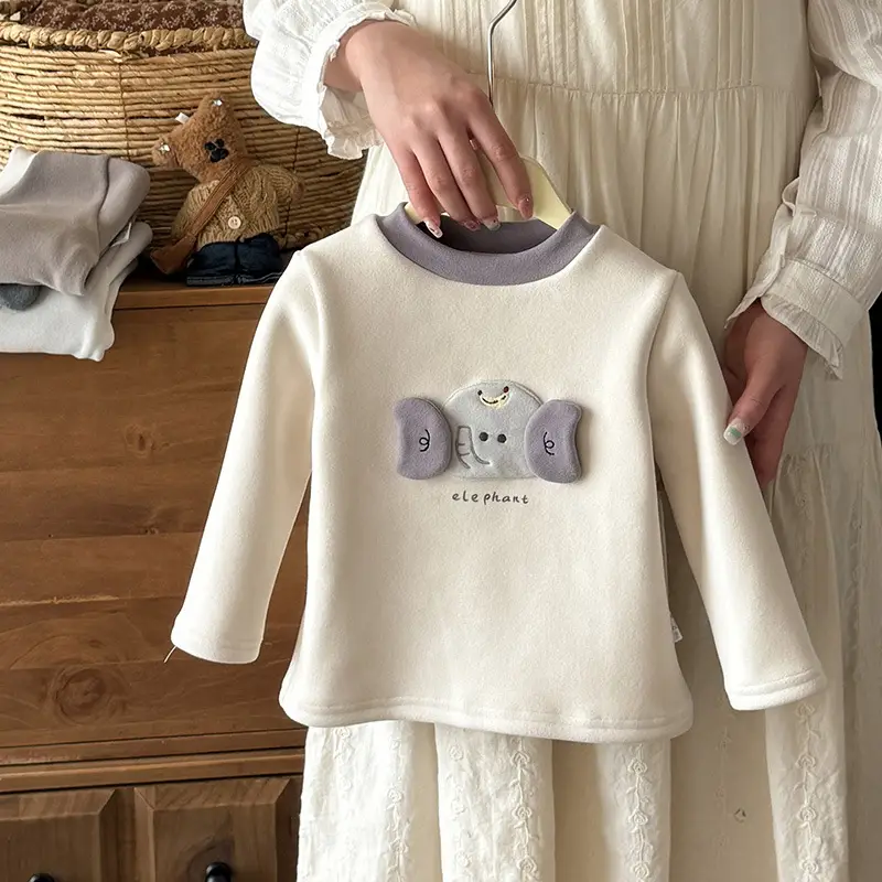 Baby Winter Cartoon Long Sleeve T-Shirt Brown - Image 2