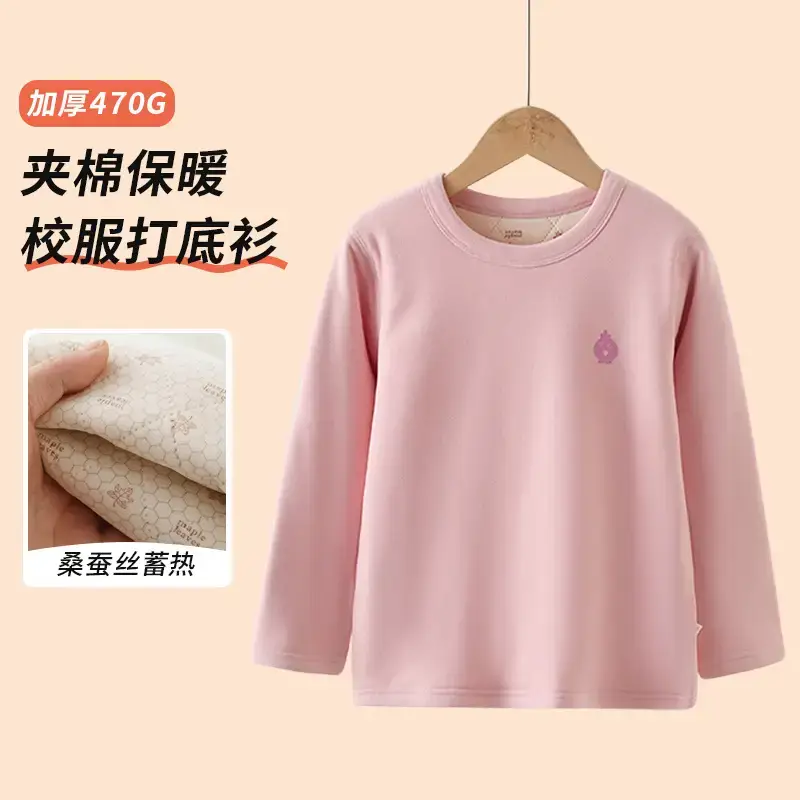 Girls Cotton Quilted T-Shirts Navy Pink White - Image 3