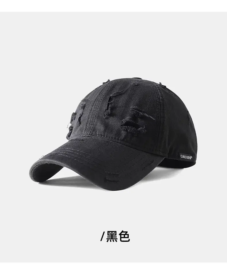 Unisex Distressed Duckbill Cap with Wide Brim Sun Protection — feature 14