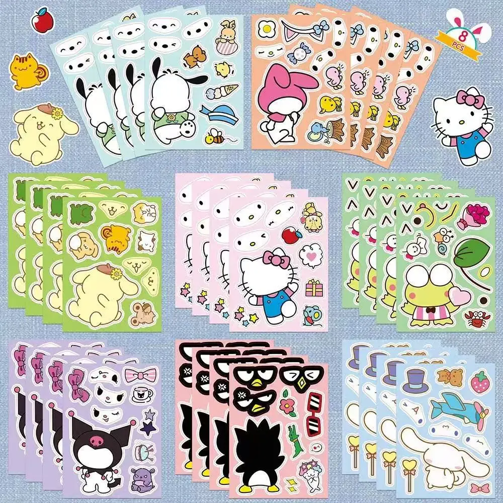 Rhythm Box Collection DIY Character Dress-Up Stickers for Kidsren over 3 Years Old Handmade Educational Face-Changing Toy Stickers