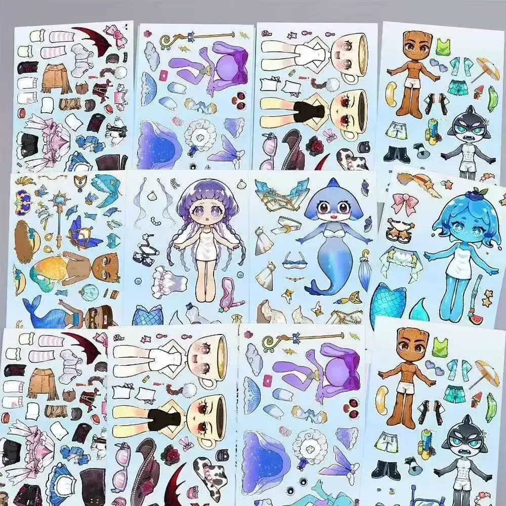 Rhythm Box Collection DIY Character Dress-Up Stickers for Kidsren over 3 Years Old Handmade Educational Face-Changing Toy Stickers