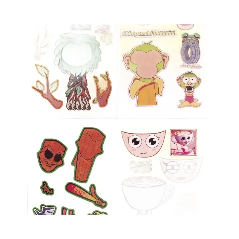 Rhythm Box Collection DIY Character Dress-Up Stickers for Kidsren over 3 Years Old Handmade Educational Face-Changing Toy Stickers