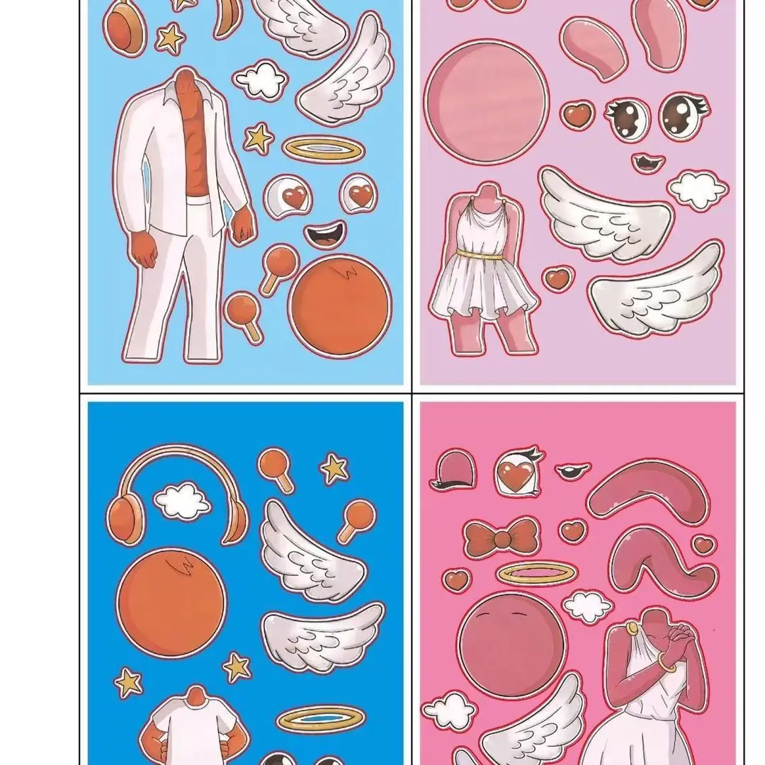 Rhythm Box Collection DIY Character Dress-Up Stickers for Kidsren over 3 Years Old Handmade Educational Face-Changing Toy Stickers — feature 4