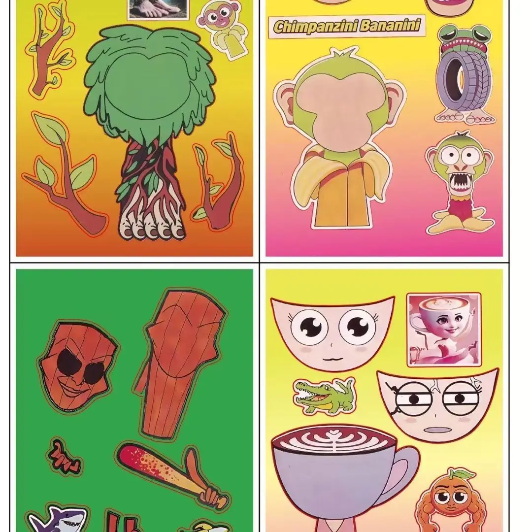 Rhythm Box Collection DIY Character Dress-Up Stickers for Kidsren over 3 Years Old Handmade Educational Face-Changing Toy Stickers — feature 5