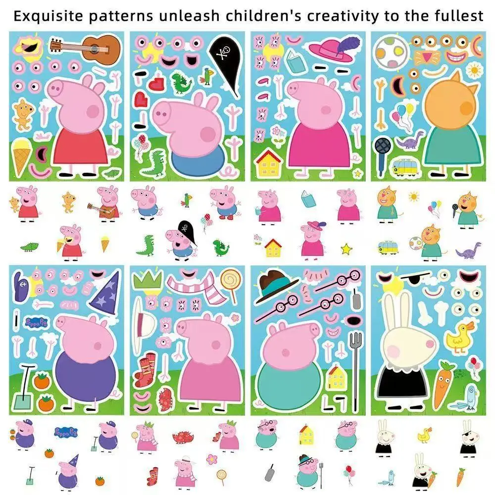 Rhythm Box Collection DIY Character Dress-Up Stickers for Kidsren over 3 Years Old Handmade Educational Face-Changing Toy Stickers