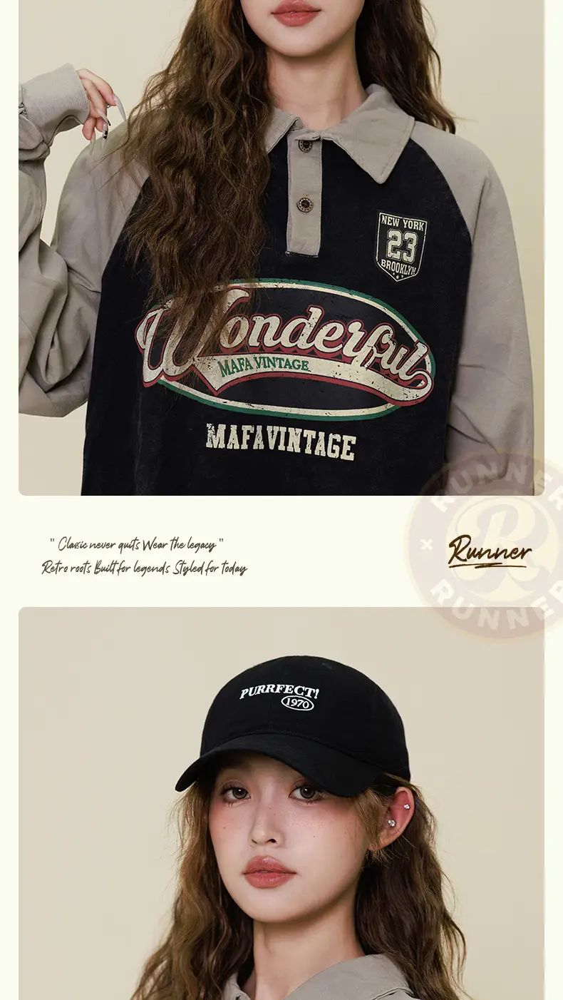 Black 1970 Embroidered Baseball Cap for Women — feature 12