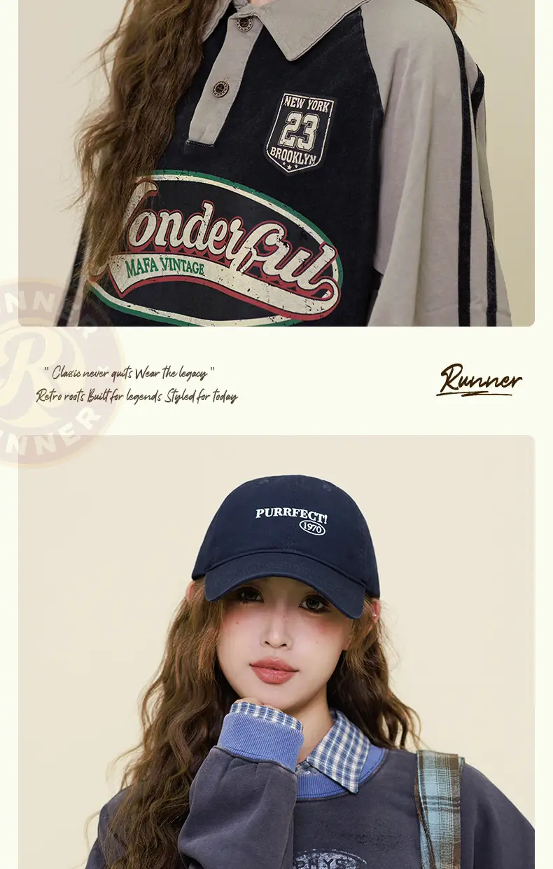 Black 1970 Embroidered Baseball Cap for Women — feature 13