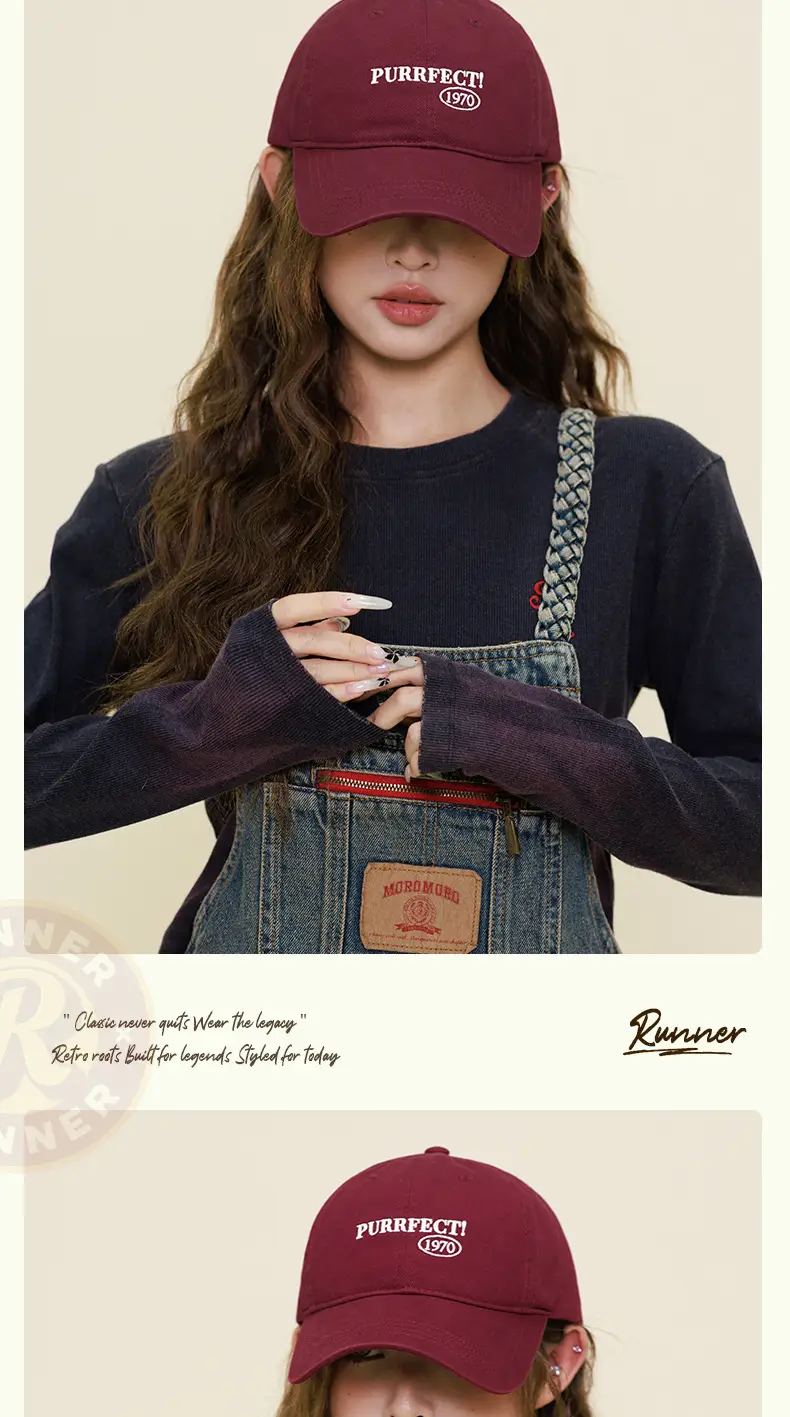 Black 1970 Embroidered Baseball Cap for Women — feature 16