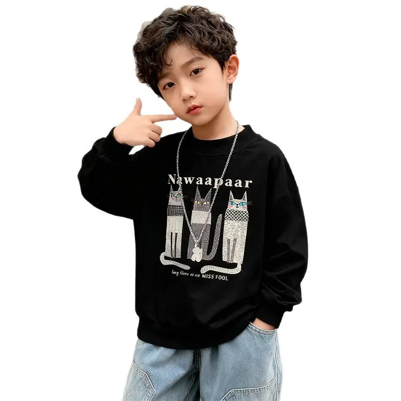 Boys Cotton Long Sleeve T-Shirt White 2025