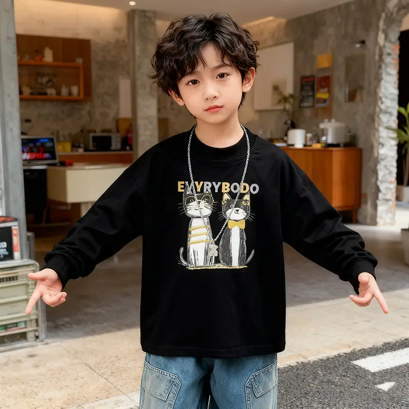 Boys Cotton Long Sleeve T-Shirt White 2025 — feature 10