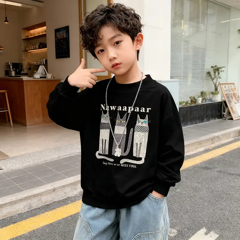 Boys Cotton Long Sleeve T-Shirt White 2025 — feature 12