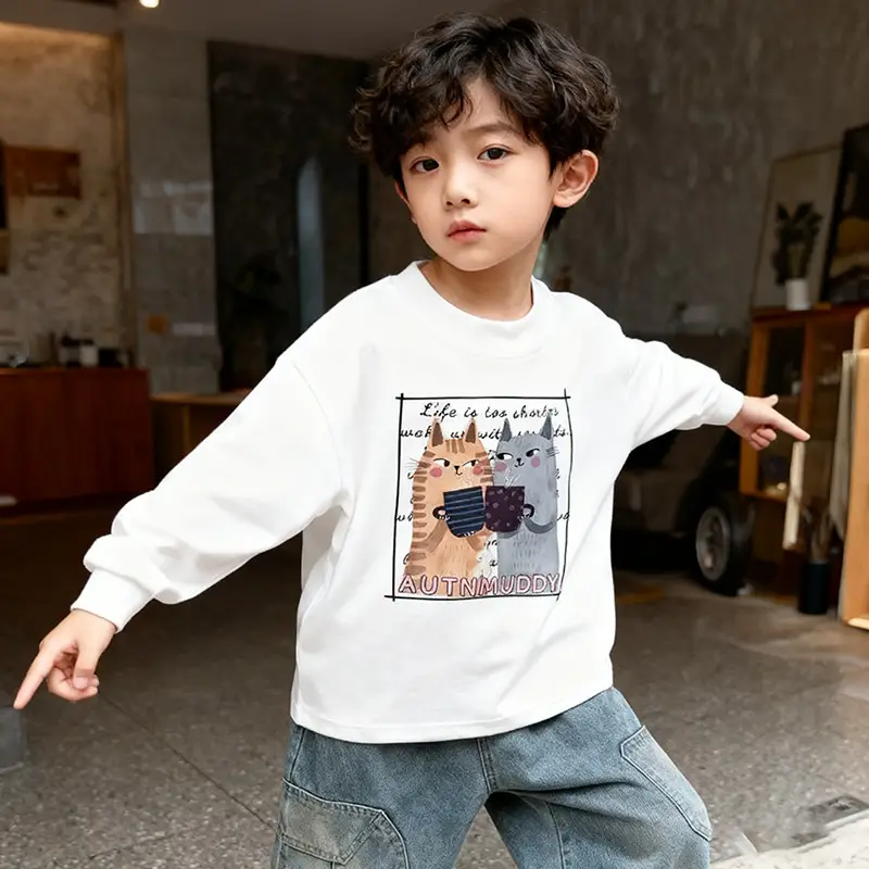 Boys Cotton Long Sleeve T-Shirt White 2025 — feature 15