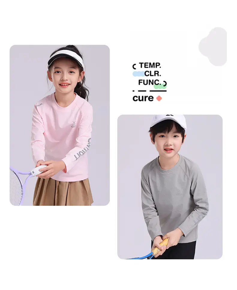 Boys Long Sleeve Grey T-Shirt Kids Training Wear — feature 23