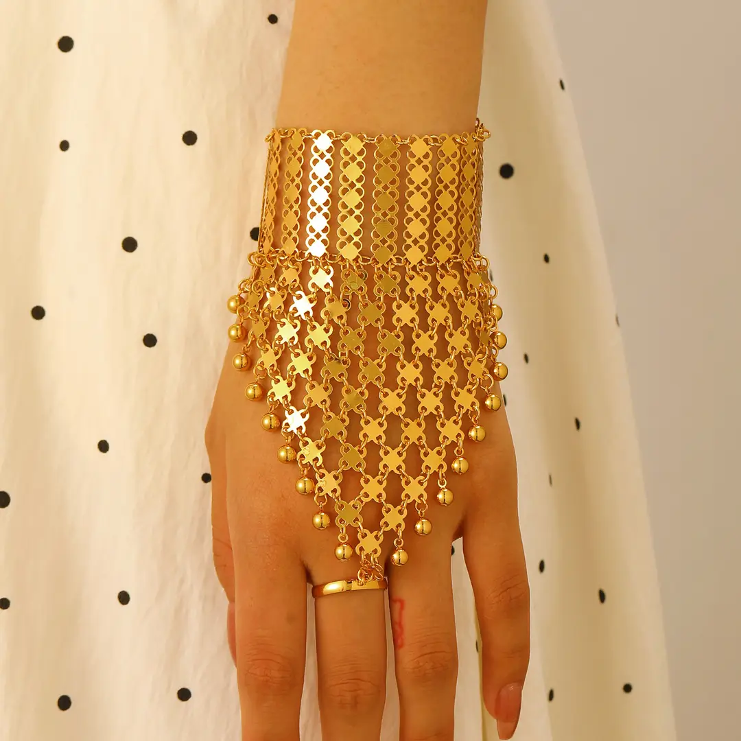 Cross-Border Retro Middle Eastern Ethnic Style Arabic Style Fingerless Bracelet Stage Performance Accessories for Women