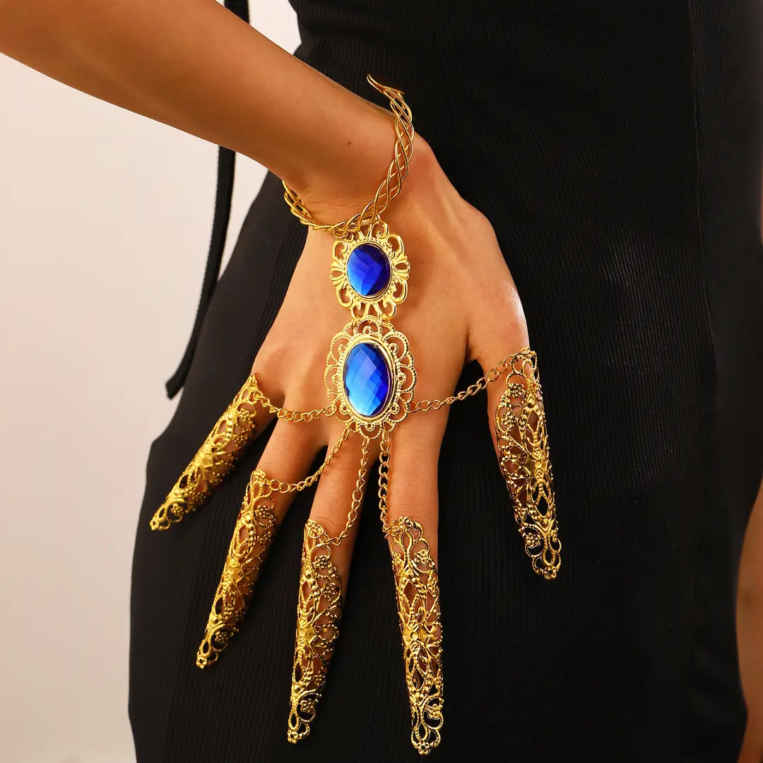 Cross-Border Retro Middle Eastern Ethnic Style Arabic Style Fingerless Bracelet Stage Performance Accessories for Women