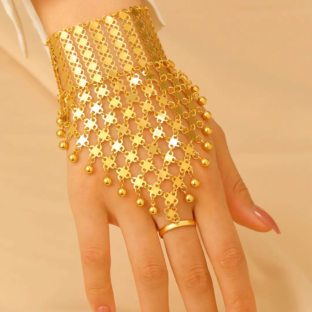 Cross-Border Retro Middle Eastern Ethnic Style Arabic Style Fingerless Bracelet Stage Performance Accessories for Women — feature 16