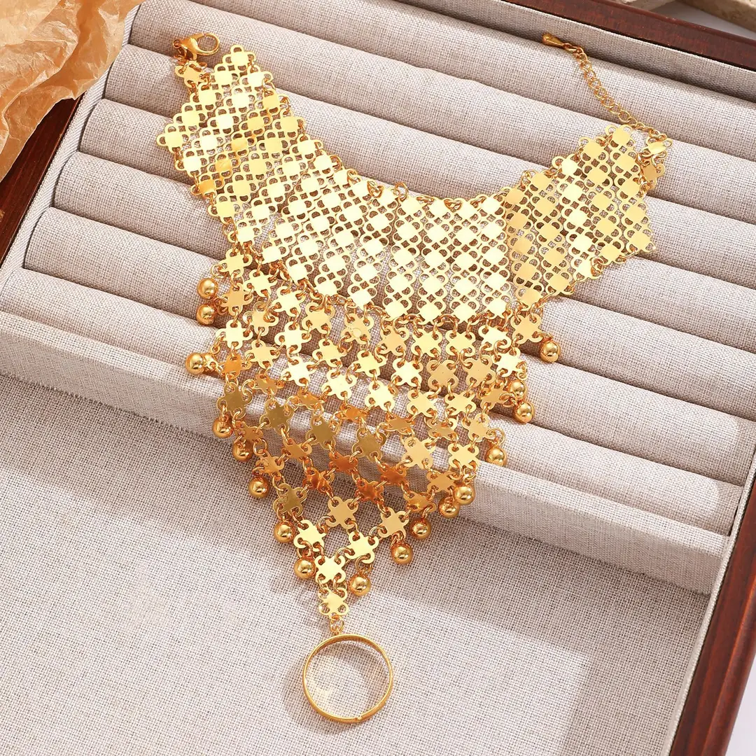 Cross-Border Retro Middle Eastern Ethnic Style Arabic Style Fingerless Bracelet Stage Performance Accessories for Women — feature 17