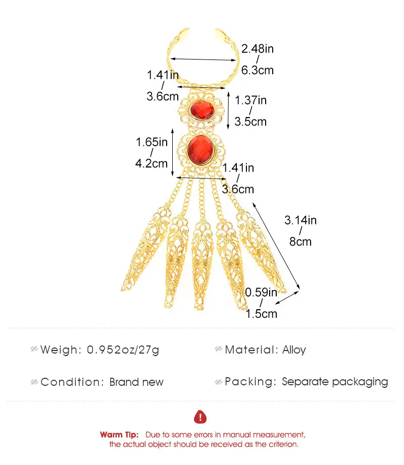 Cross-Border Retro Middle Eastern Ethnic Style Arabic Style Fingerless Bracelet Stage Performance Accessories for Women — feature 4