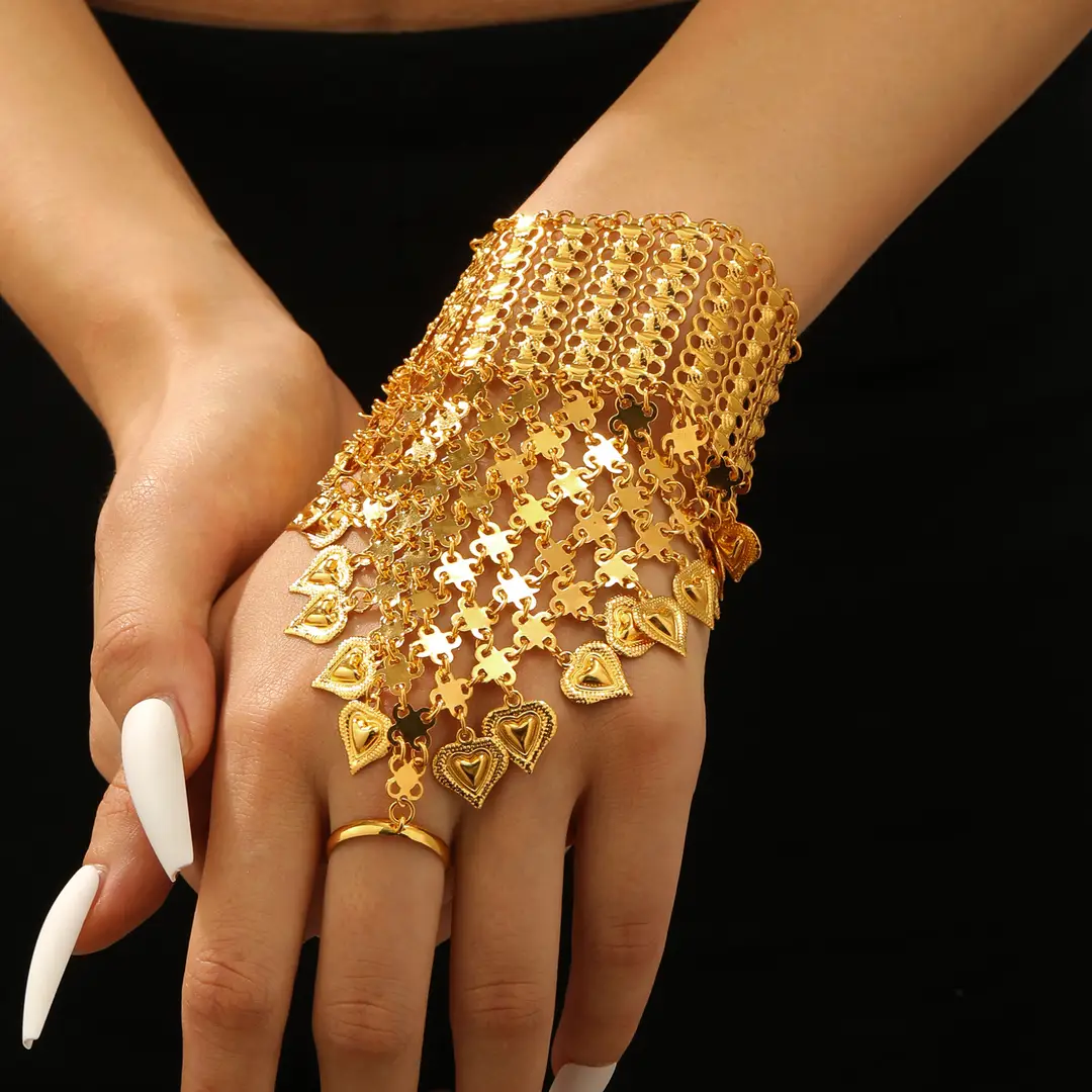 Cross-Border Retro Middle Eastern Ethnic Style Arabic Style Fingerless Bracelet Stage Performance Accessories for Women