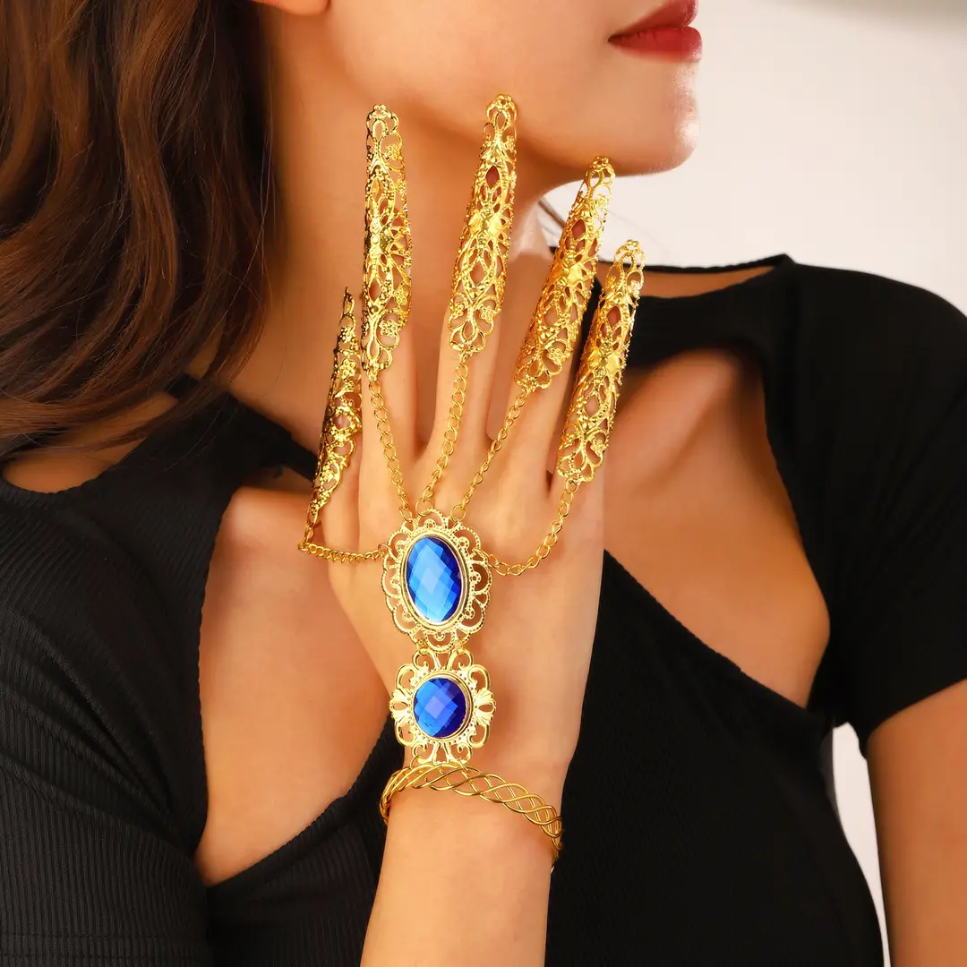 Cross-Border Retro Middle Eastern Ethnic Style Arabic Style Fingerless Bracelet Stage Performance Accessories for Women