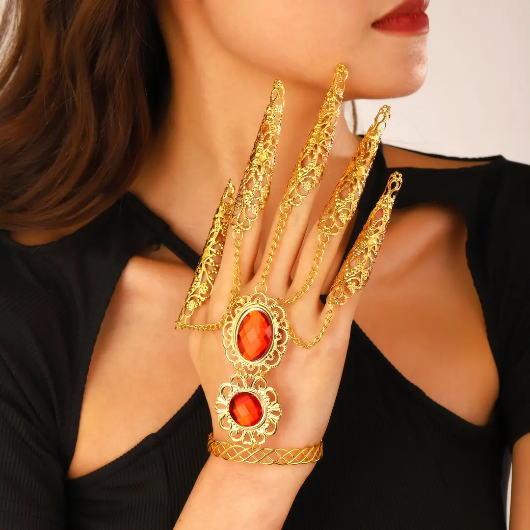 Cross-Border Retro Middle Eastern Ethnic Style Arabic Style Fingerless Bracelet Stage Performance Accessories for Women