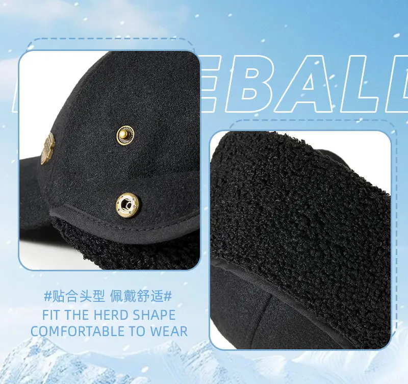 Winter Wool Cap Black Men Women Baseball Style — feature 15
