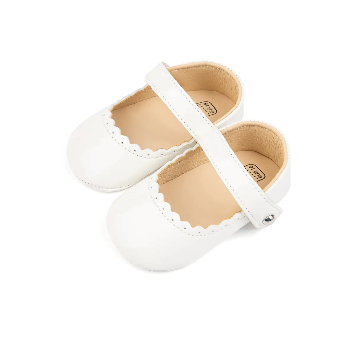 Black Glossy Baby Shoes for 0-1 Year Old