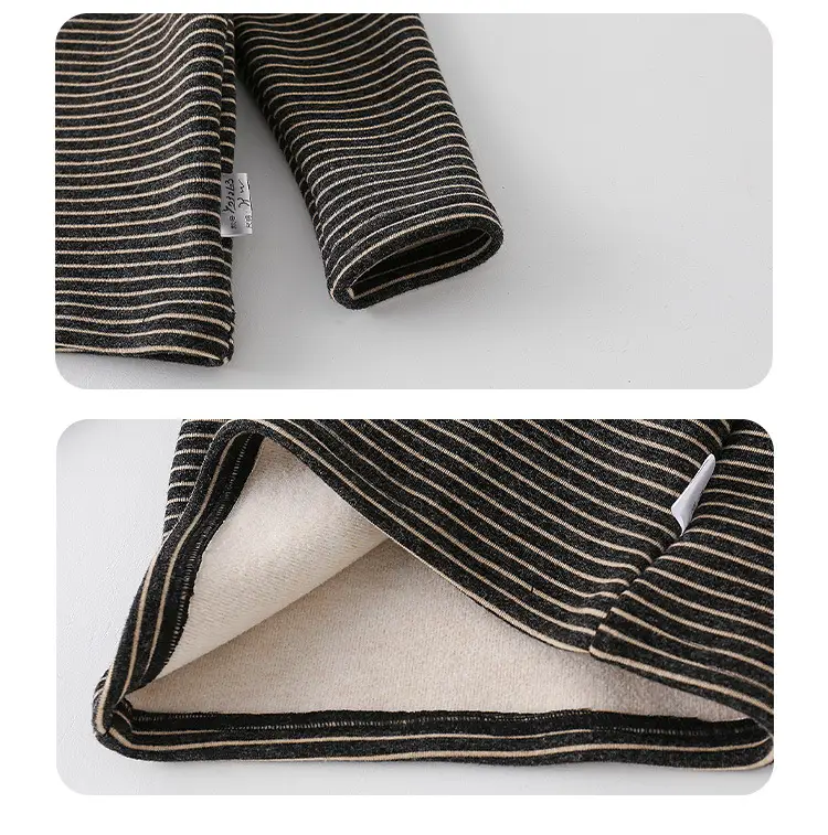 Baby Boy Velvet Striped Long Sleeve T-Shirt Brown — feature 9